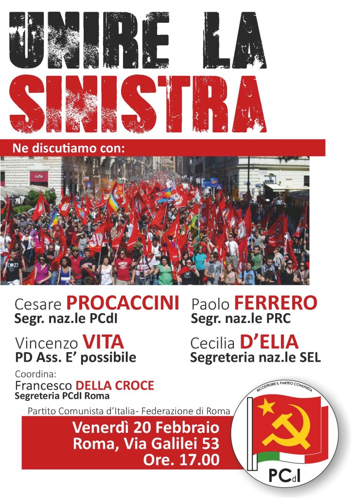 Manifesto iniziativa unire sinistra